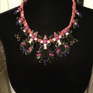 Pink and black statement necklace new no tags